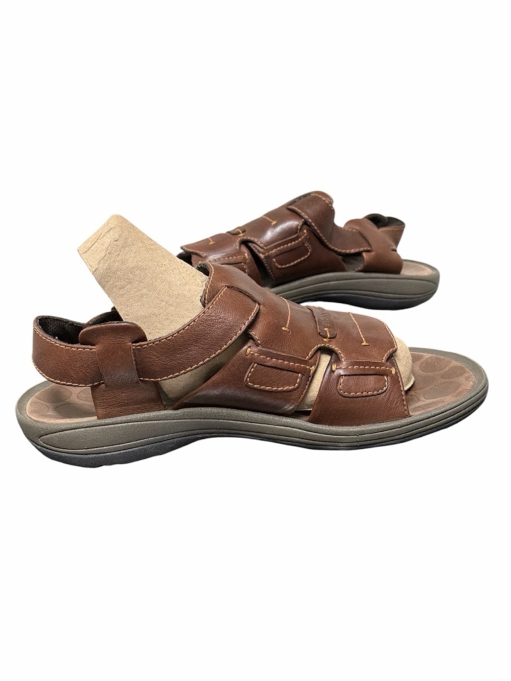 Merrell New Delhi Mens 9 Brown Leather Open Toe Fisherman Sandals - Picture 3 of 10